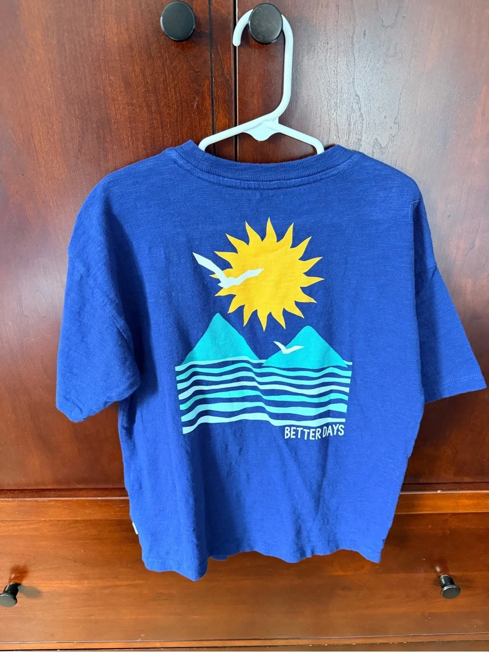 GAP Royal Blue Tee with Yellow Sun Graphic